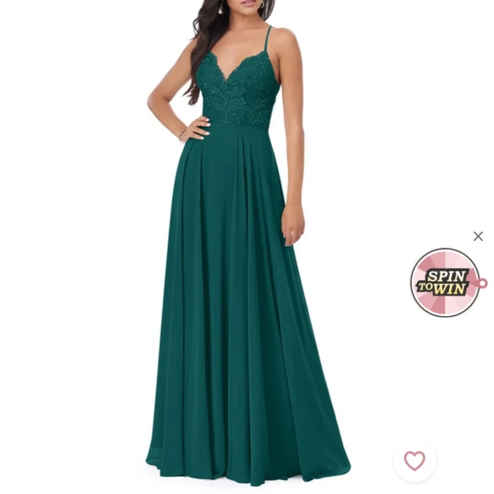 Azazie Sonya Dress in Peacock Color - Picture 1 of 16